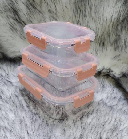 3 in1  snack storage box set transparent top lid