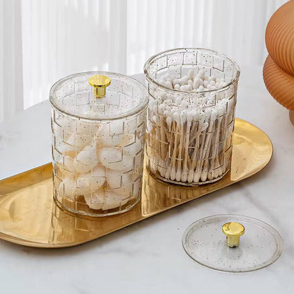 New PET Cosmetic Cotton Box Dustproof ABS Crystal Organizer Transparent Light Luxury Storage Box