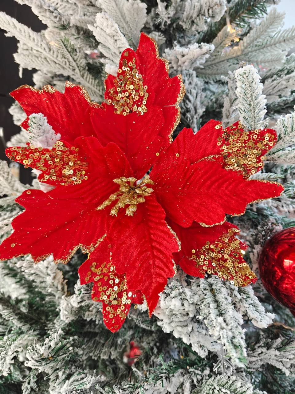 large Christmas glitter flower