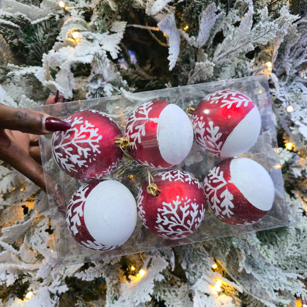 White Beaded 3pc Set Christmas Ball