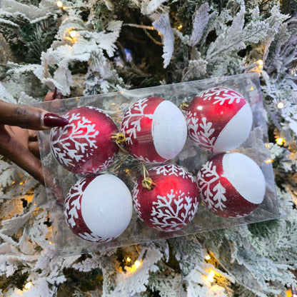 White Beaded 3pc Set Christmas Ball
