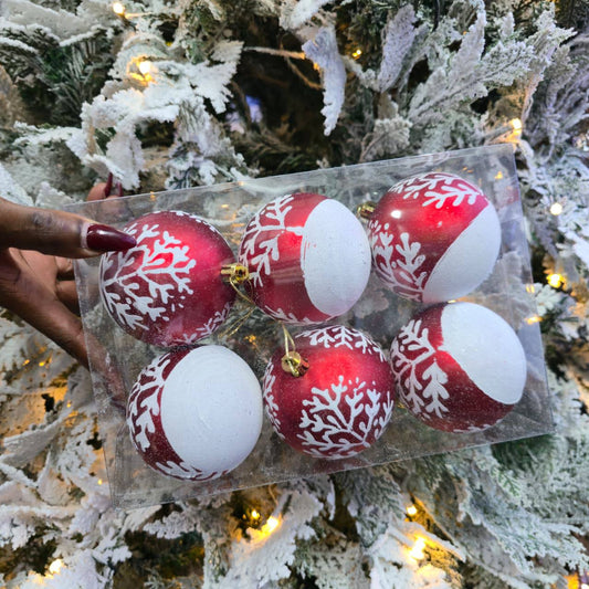 White Beaded 3pc Set Christmas Ball