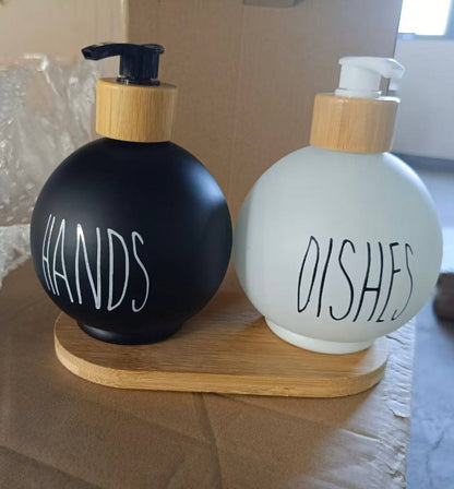 Twin hand/dishes soap dispensers