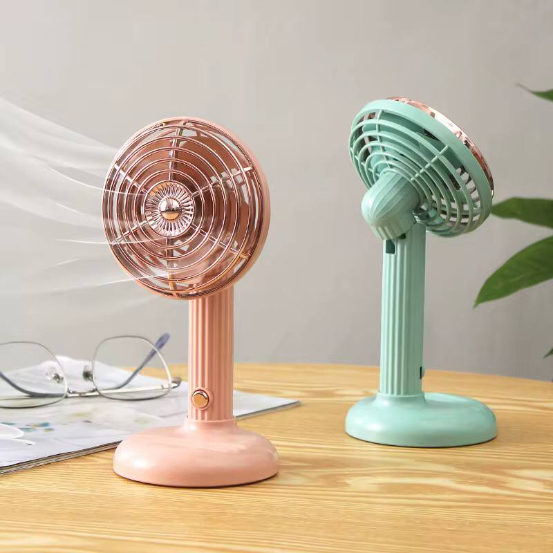 Small Retro Handheld Desktop Rotatable Fan USB Charging Portable Silent Fan