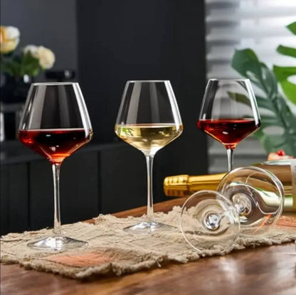 Elegant Burgundy Crystal Wine glass 6pc