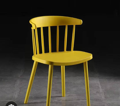 Creative Bright Yellow Polypropylene Dining Chairs – Set of 2 with Ergonomic Backrest and Durable Single Moulded Frame for Modern Spaces.