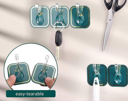 Wall-mounted self adhesive set of 6 Row Sticky Hook,