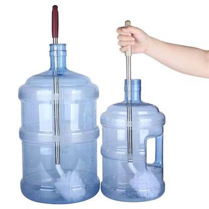 Bent gallon bottle cleaning brush