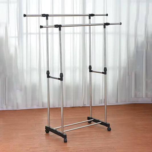 Coat rack/Floor coat rack, double pole stainless steel hanger