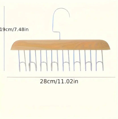 Wooden plank multipurpose 8 hook hanger.