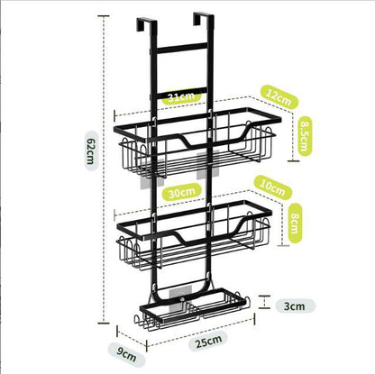 Drill-Free Bathroom Shelf Over Door Hanging Organizer