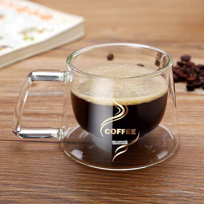 2pcs Heat-Resistant Double Wall Glass Coffee Mug