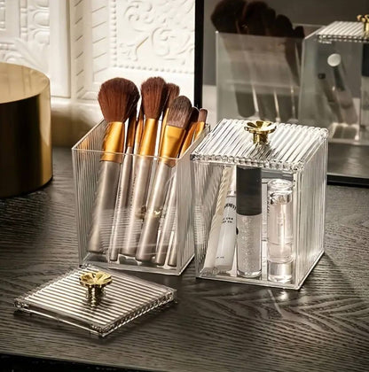Single  Multifunction Makeup Cotton Pad Storage Box for Cotton Swab Rod Cosmetics Jewelry Bathroom Container Lipstick Organizer Box