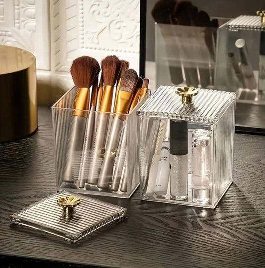 Single  Multifunction Makeup Cotton Pad Storage Box for Cotton Swab Rod Cosmetics Jewelry Bathroom Container Lipstick Organizer Box