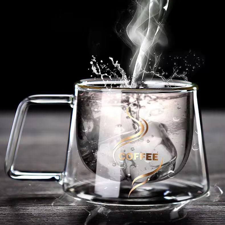 2pcs Heat-Resistant Double Wall Glass Coffee Mug
