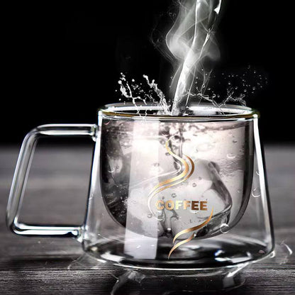 2pcs Heat-Resistant Double Wall Glass Coffee Mug