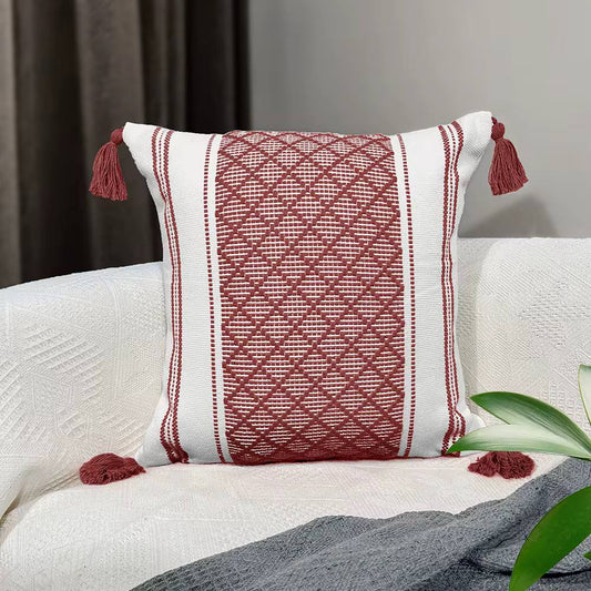 Scandinavian Style Throw Pillow Cover With Tassel