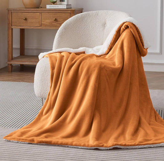 Sherpa flannel throw blankets