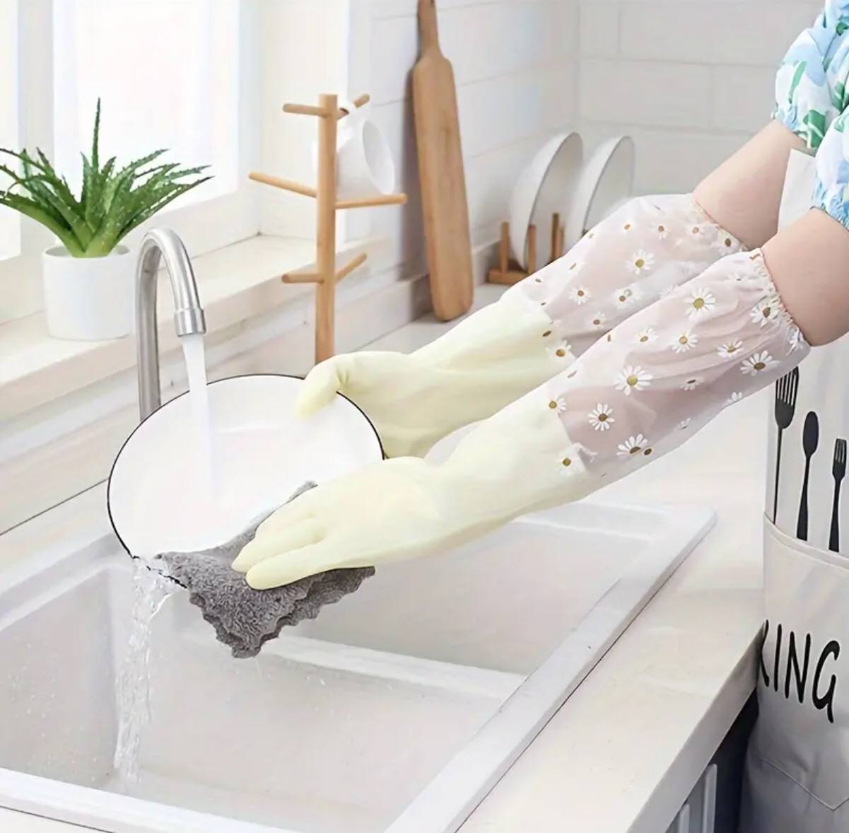 1 Pair Of Thermal Dishwashing Gloves, Thick And Durable, Waterproof Non-slip.