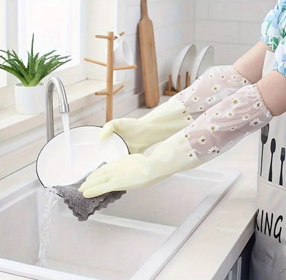 1 Pair Of Thermal Dishwashing Gloves, Thick And Durable, Waterproof Non-slip.