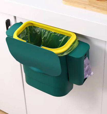 Foldable Kitchen Hanging dustbin with 2 Trash Bags Storage cans