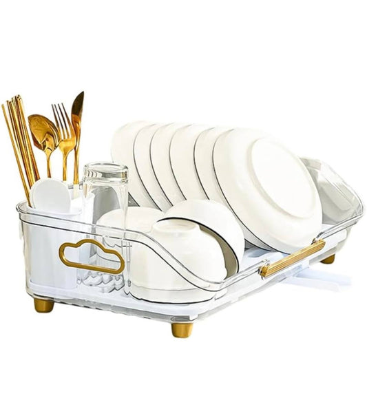 Golden handles, Strong acrylic, Self draining Bowl rack