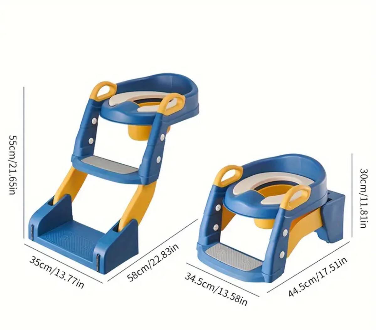 2-in-1 toilet trainer seat with a ladder and potty