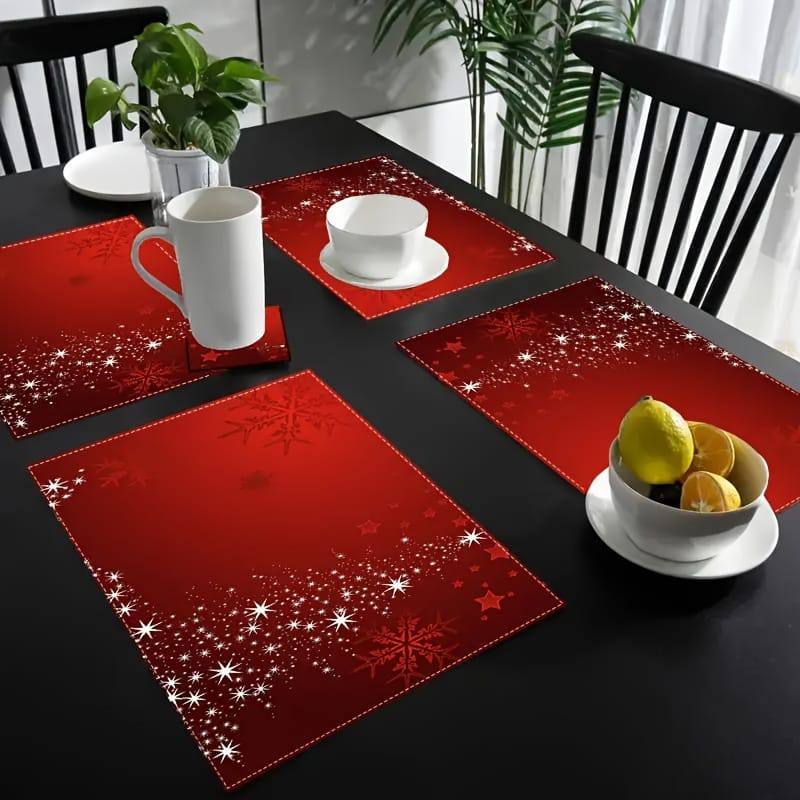 1pc Christmas Placemats For Dining Table Table Mats Kitchen Dining Decoration
