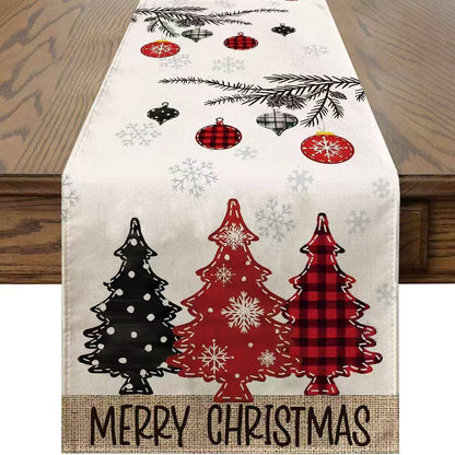 Christmas Table Runner Xmas Linen Table Cover Merry Christmas Decorations  Tablecloth
*33*185cm