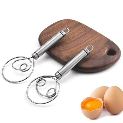 Stainless Steel Dough Whisk Egg Mixer Hand Mixer Artisan Blender For Bread Pastry Danish Dough Hand Mixer Kitchen Baking Tools