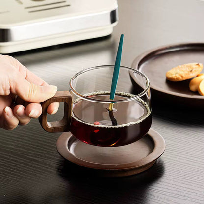 Retro style Tea & Coffe Cup with Friendly wooden Handle