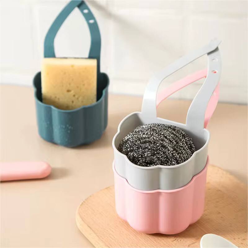 Kitchen Sink Drainer Basket Soap Sponge Holder
