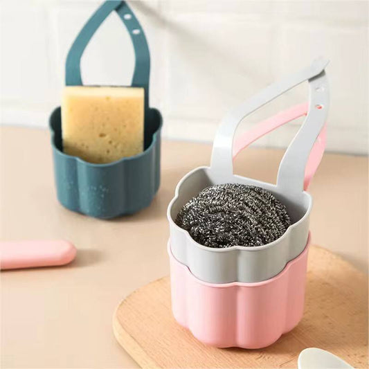 Kitchen Sink Drainer Basket Soap Sponge Holder