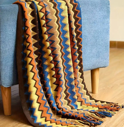 Bohemian Knitted throw blanket