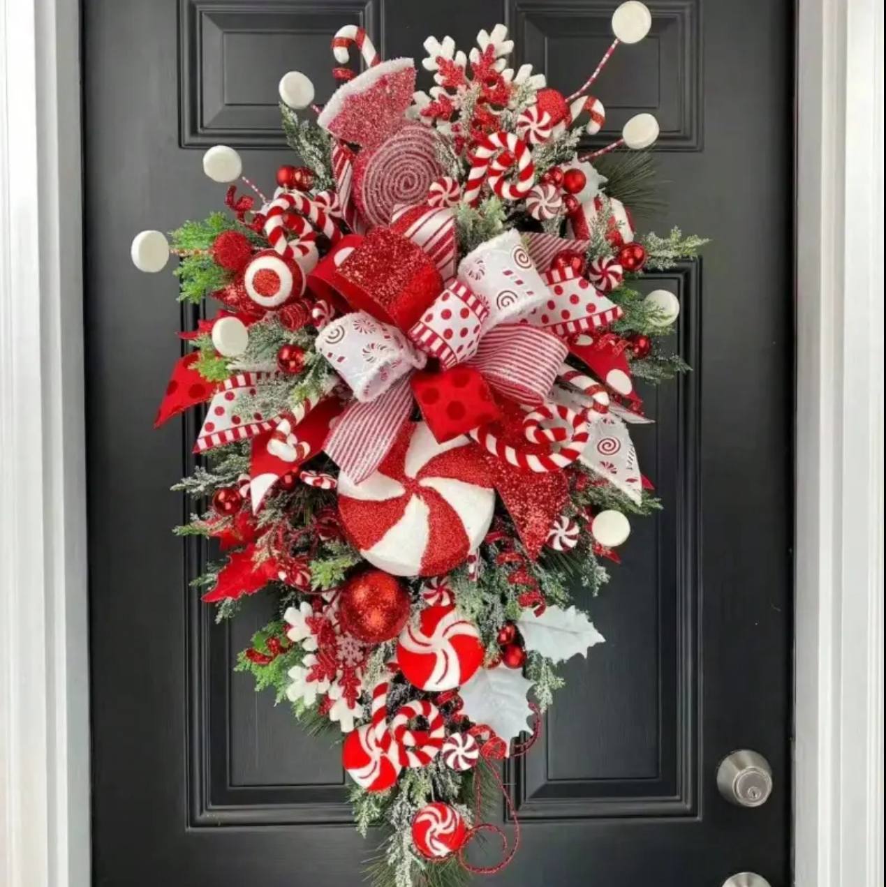 Candy Cane Christmas Wreath