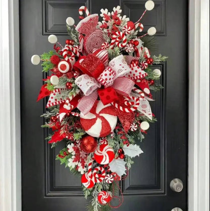 Candy Cane Christmas Wreath