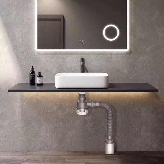 Space saving sink drain magic bend.