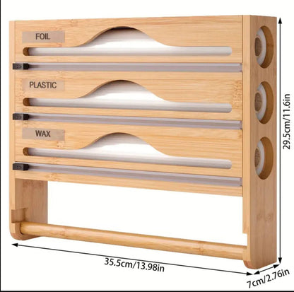 3 in 1 Roll Aluminium, Foil & Plastic wrap Dispenser