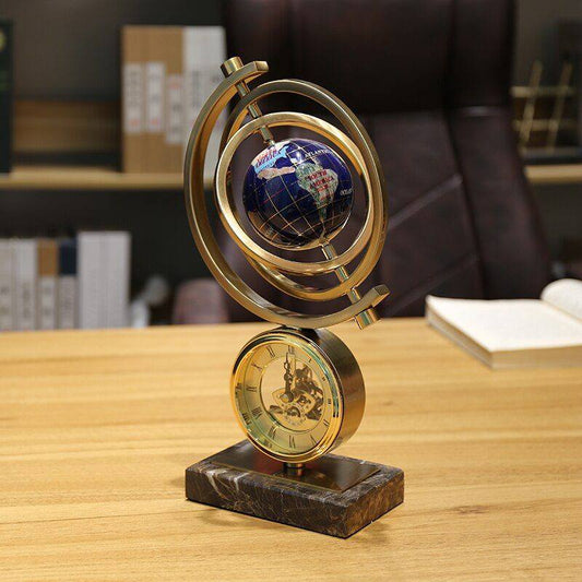 MARBLE BASE CLOCK GLOBE DECOR
