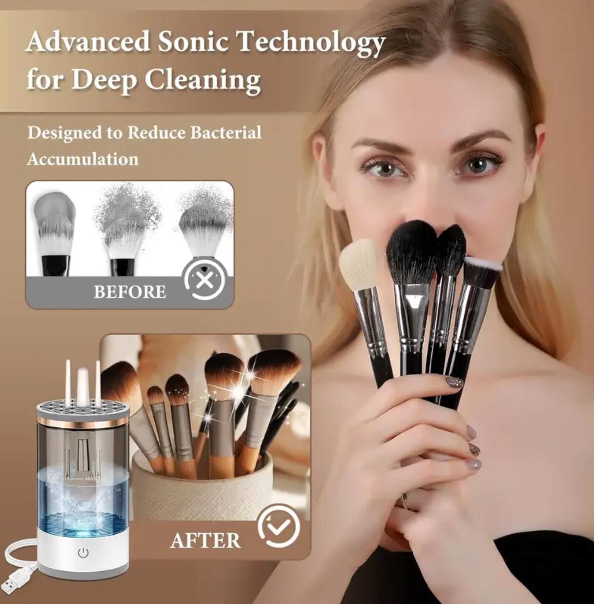 Keep your makeup brushes clean and germ-free effortlessly