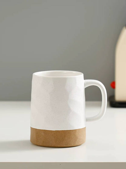 Double wall Nordic vertical stripped Ceramic Coffee Mugs