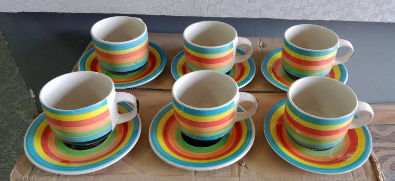 12pcs office lined tea set