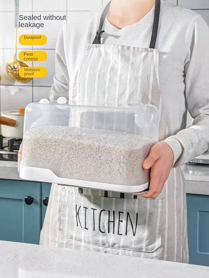 5KG Rice Bucket Insect Proof Moisture Proof Rice Grain Storage Box with Lid Transparent .