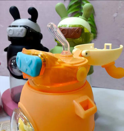 600ml Kids water bottles   with straws and carrier string
