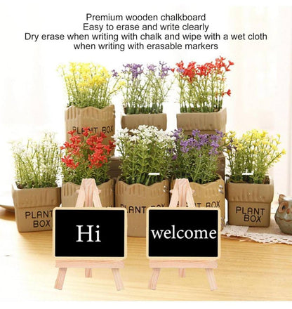 6 pcs Creative multiple purposes Wood Mini Chalkboard Signs