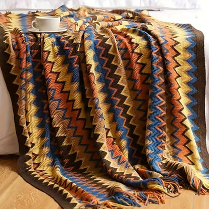 Bohemian Knitted throw blanket