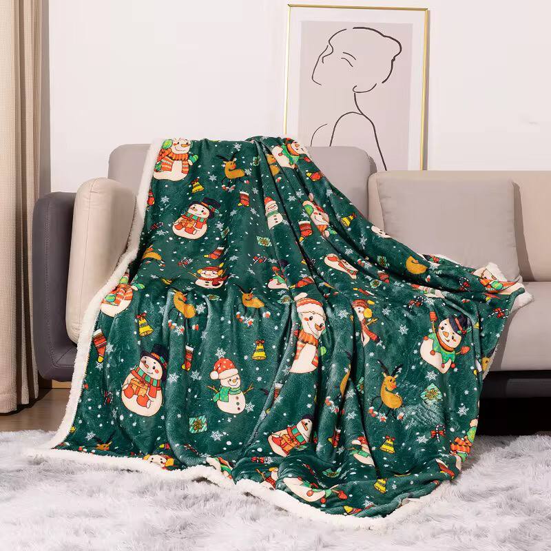 Christmas Themed Premium Sherpa Fleece Throw Blanket
