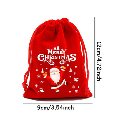 Christmas velvet candy /  Gift Drawstring bag