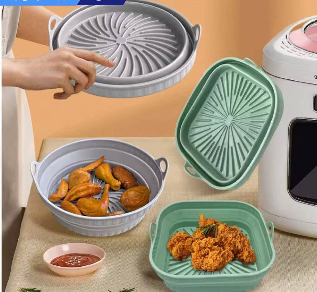 Air Fryer Silicone Pot Round /Square Baking Tray Silicone Mat Modern Simple Style Non-patented Product