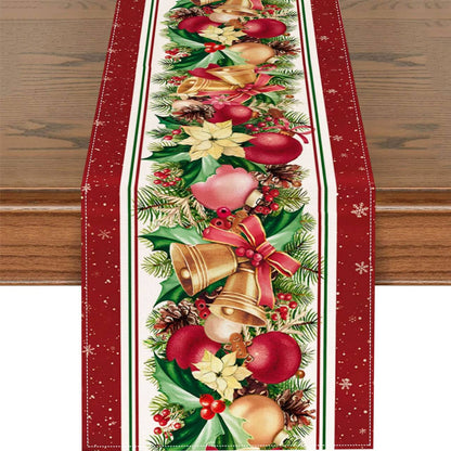 Christmas Table Runner Xmas Linen Table Cover Merry Christmas Decorations  Tablecloth
*33*185cm